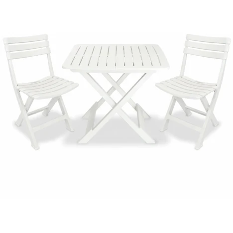VidaXL Garten Bistro-Set 3-tlg. Kunststoff weiß (43581) mit 56,91€ Ersparnis