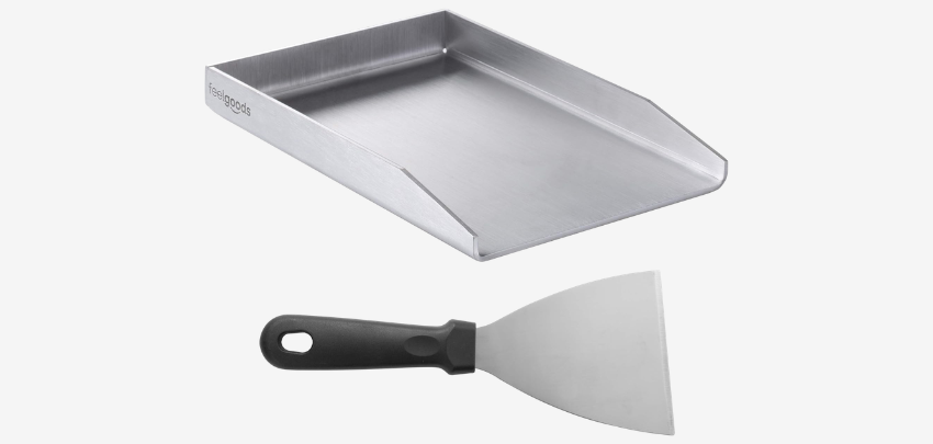 PREISFEHLER ♨️ Plancha Edelstahl-Grillplatte für 7€ - mit 20 x 30cm, inkl. Grillspachtel
