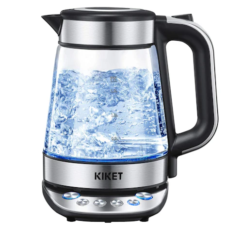 Wasserkocher Glas, 2200W, 1,7 Liter mit 5 Temperaturregelung, Kalkfilter, Automatischer Abschaltung
