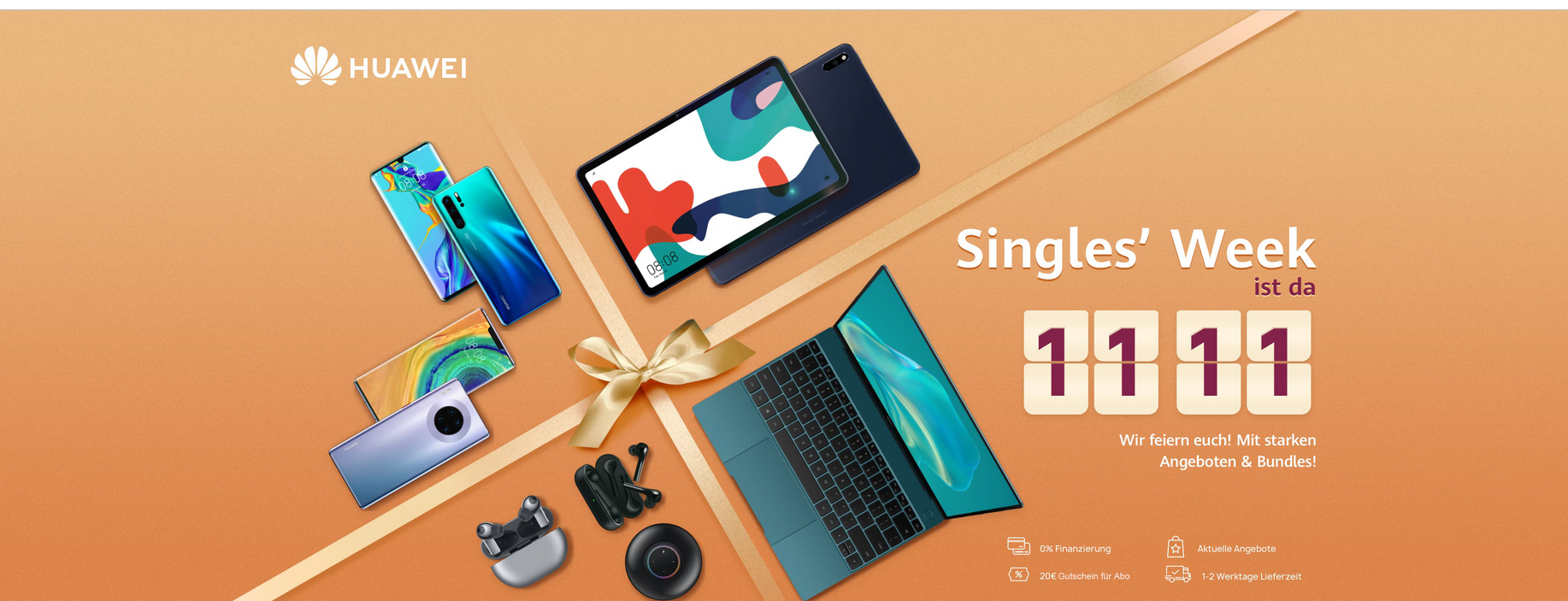 Huawei Singles' Week - Rabatte auf Kopfhörer, Tablets &amp; Co., z.B.: Huawei MatePad Pro (256GB) für 519€