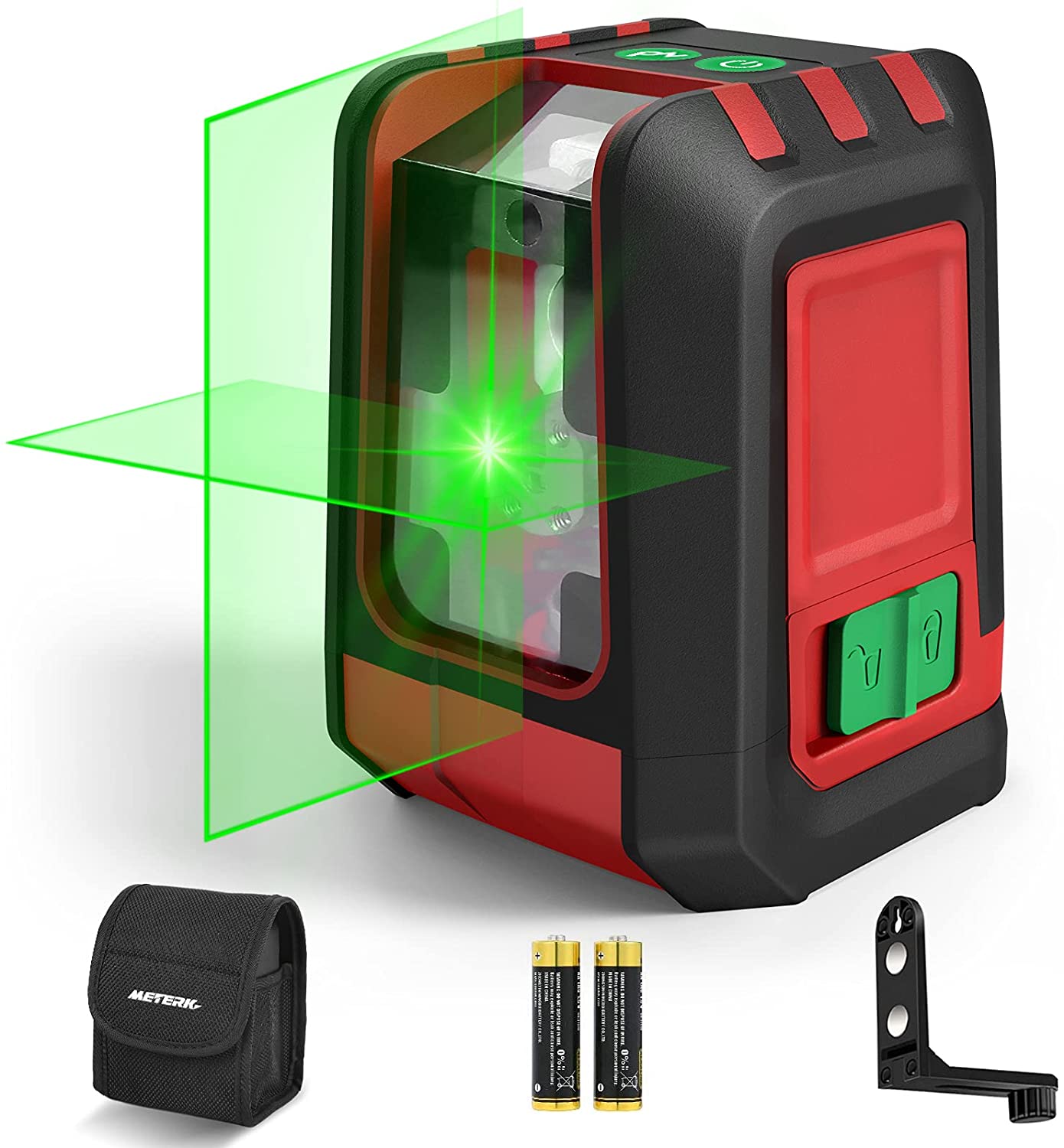 Kreuzlinienlaser, 30M Grün Laser Selbstnivellierend Linienlaser mit Einstellbare Helligkeit, 360° 