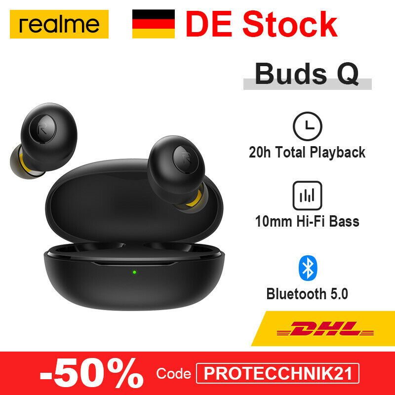 Realme Q Kopfhörer Bluetooth Control In-Ear Ohrhörer Wireless Headset +Ladebox