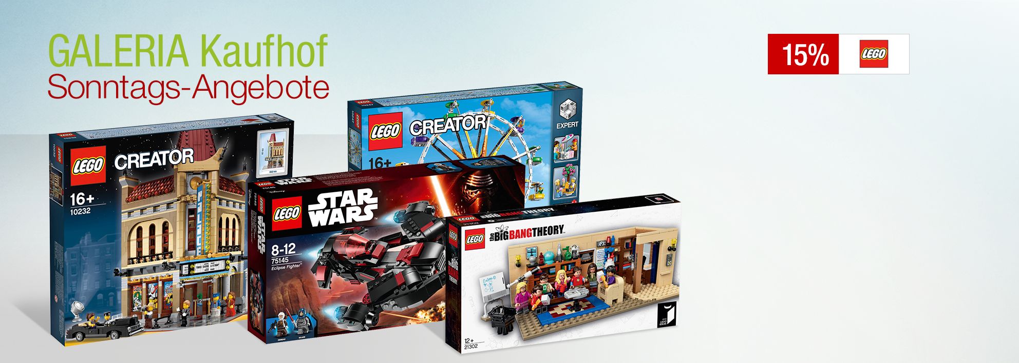 15% Rabatt auf Lego-Sets bei Galeria Kaufhof – z. B. Lego Creator Palace Cinema für 115€