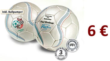Fußball mit Ballpumpe für 6 Euro