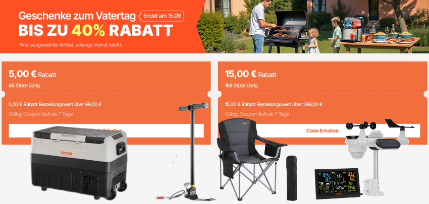 Bis zu 40% im Vatertag-Special | zusätzliches Gutscheine mit 15€ Ersparnis