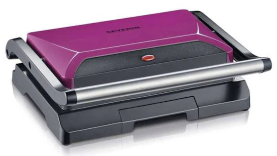 Voelkner - Severin ElektroTisch Kontakt-Grill KG 2393 Aubergine/Schwarz für 14,99 Euro