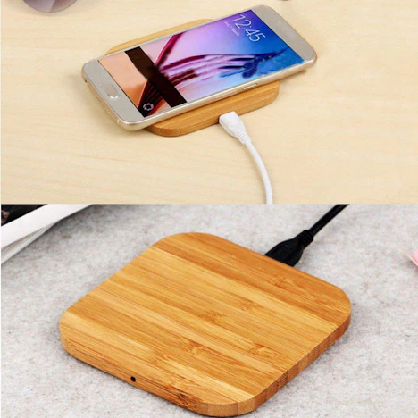 Fast-Platz Bamboo Wireless-Ladegerät Holz Pad kompatibel für Samsung Galaxy iPhone
