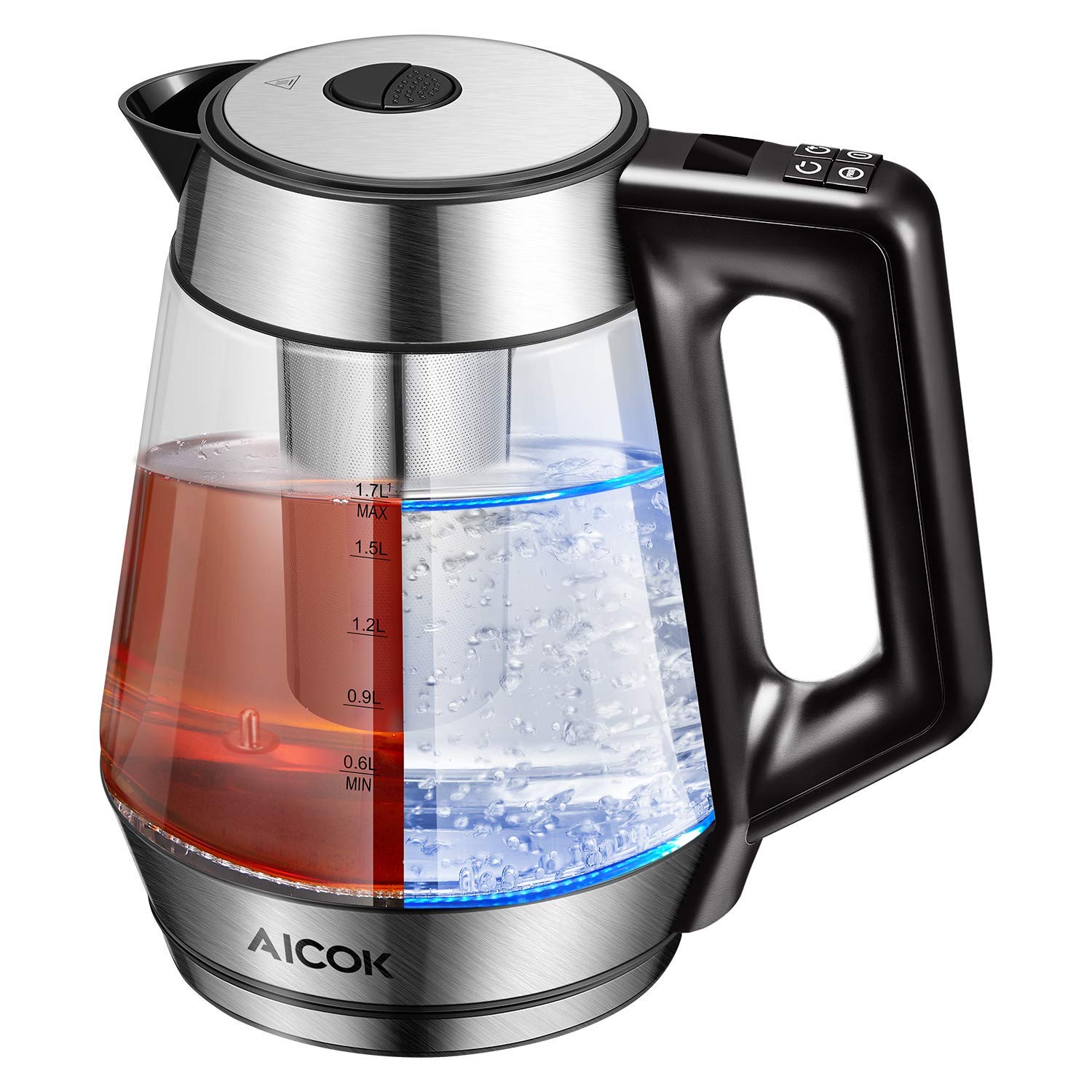 Wasserkocher Glas mit Teefilter und Temperatureinstellung für 42,74€
