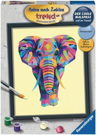 Ravensburger Malen nach Zahlen 28987 für 14€ – Bunter Elefant, ab 12 Jahren (Prime)