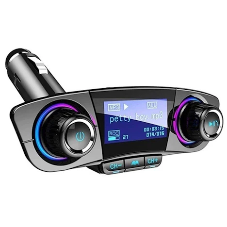 Für größere Ansicht Maus über das Bild ziehen Auto Mp3 Musik-Stereo-Adapter, Bluetooth FM-Transmitter mit 1,3-Zoll-LCD-Bildschirm und Dual-USB-Ports