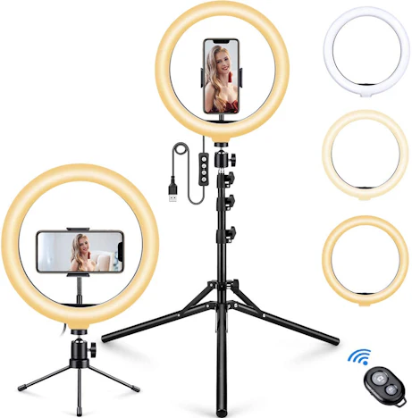 10,2 Zoll LED-Ringlicht (dimmbar) inkl. Zubehör für 26,49€ (statt 52,99€)