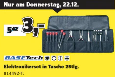 25-teiliges Elektronikerset von Basetech mit Tasche für 3€