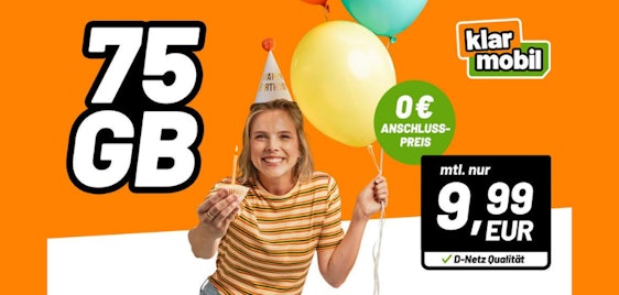 LETZTE CHANCE ⚡ Klarmobil Geburtstag 🎉 Allnet-Flats im Vodafone-Netz - z.B.: 75 GB 5G für 9,99€ mtl. 📱