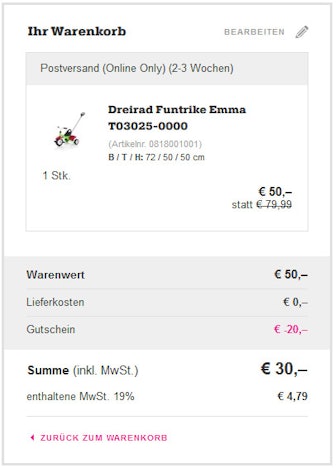 20€ Gutschein für Mömax - ab 50€ MBW