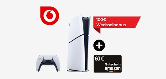 60€ Amazon Gutschein & 100€ Wechselbonus 💡 PS5 Slim im 20GB Vodafone-Tarif für effektiv 5€/Monat