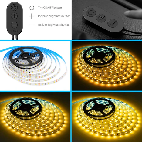5m LED Strip Dimmbar, LED Streifen Kit mit 12V Netzteil