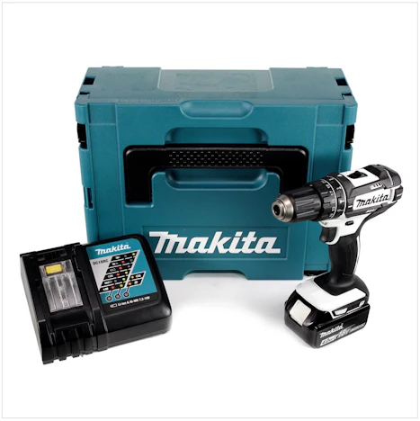 Makita DHP 482 18 V Akku Schlagbohrschrauber im Makpac + 1x 4,0 Ah Akku + Schnellladegerät
