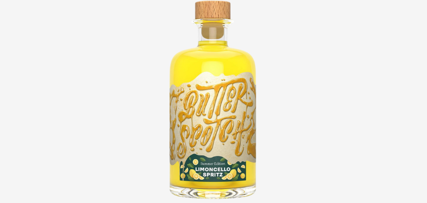 Butterscotch Limoncello Spritz für 17€ - 0,5 l Likör, vegan, 20% Vol.