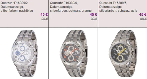 Festina Uhren für Mann und Frau ab 35€ bei vente-privee