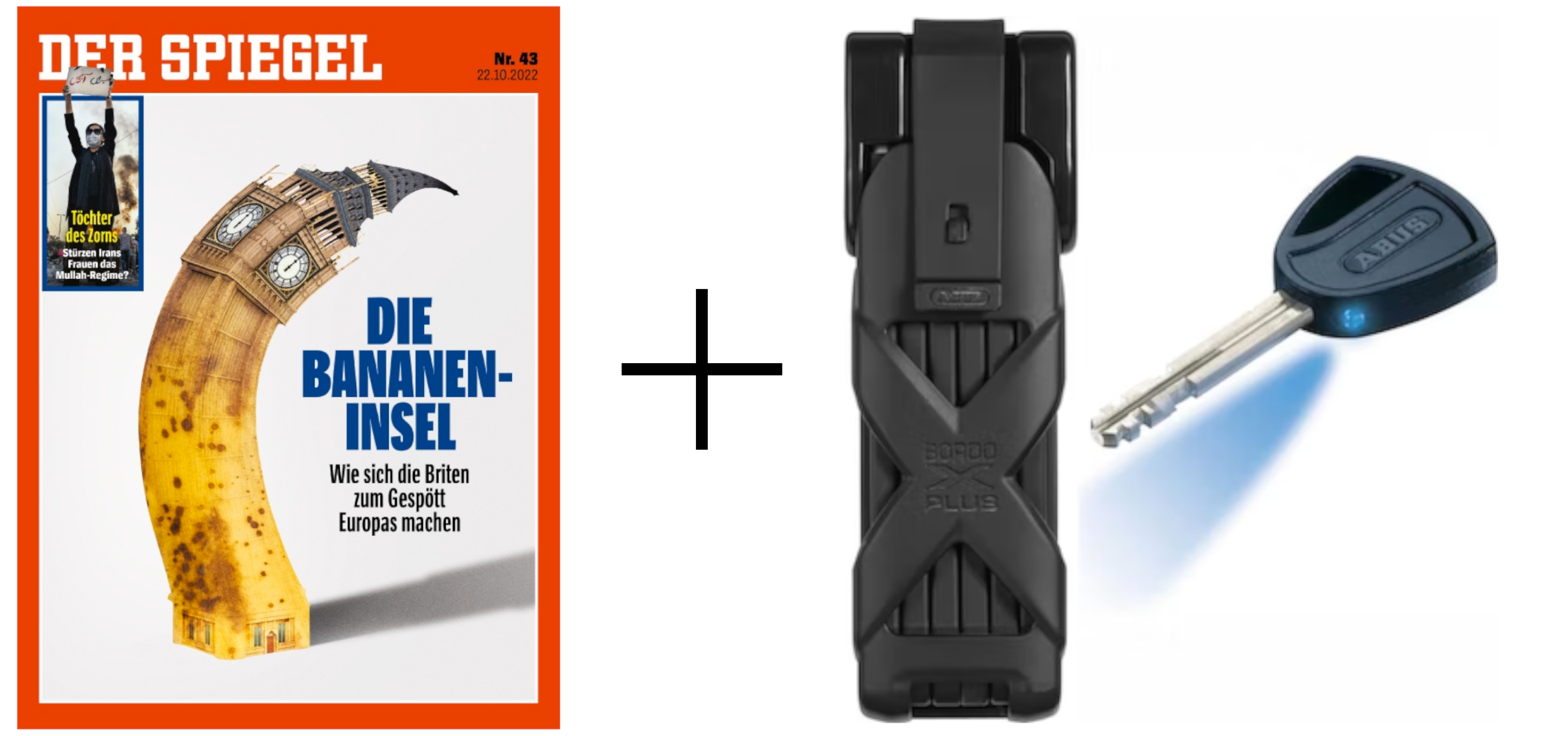 Abus Bordo Granit X-Plus 6400/85 + 13 Ausgaben "Spiegel" für 53€ – 5,5mm starkes Faltschloss inkl. Halterung 