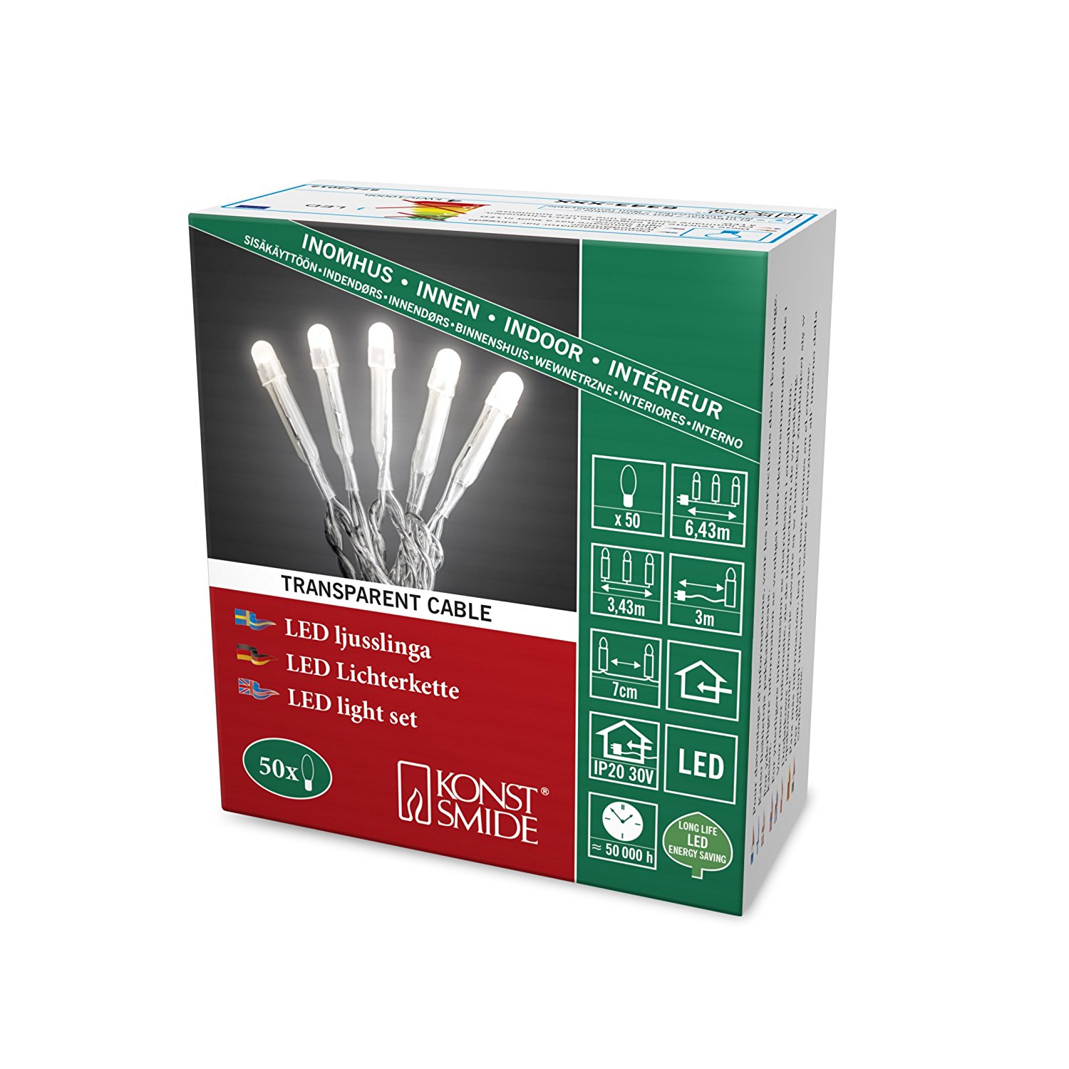 Konstsmide 6343-123 Micro LED Lichterkette, gefrostet