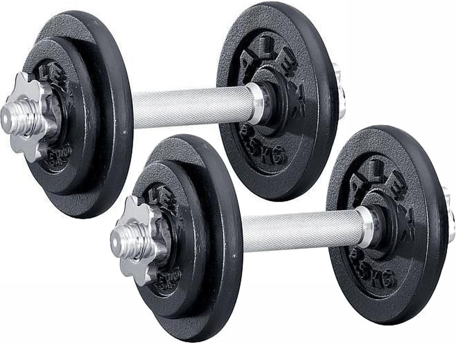 2x Alex-Kurzhantel (a 10kg) für 47€ – Set mit je 4 Scheiben, Ø 30/31mm