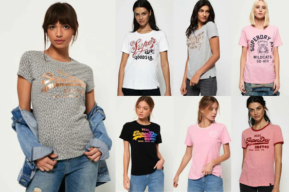 Damen Superdry T-shirts Versch. Modelle und Farben 120919 für 11,95 Euro