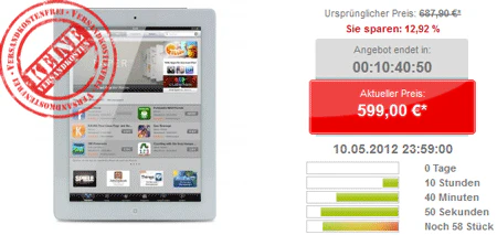 iPad 3 32GB Wifi + 4G weiß für 594€ - 9,7" Tablet mit 2048 x 1536 und 32GB Speicher