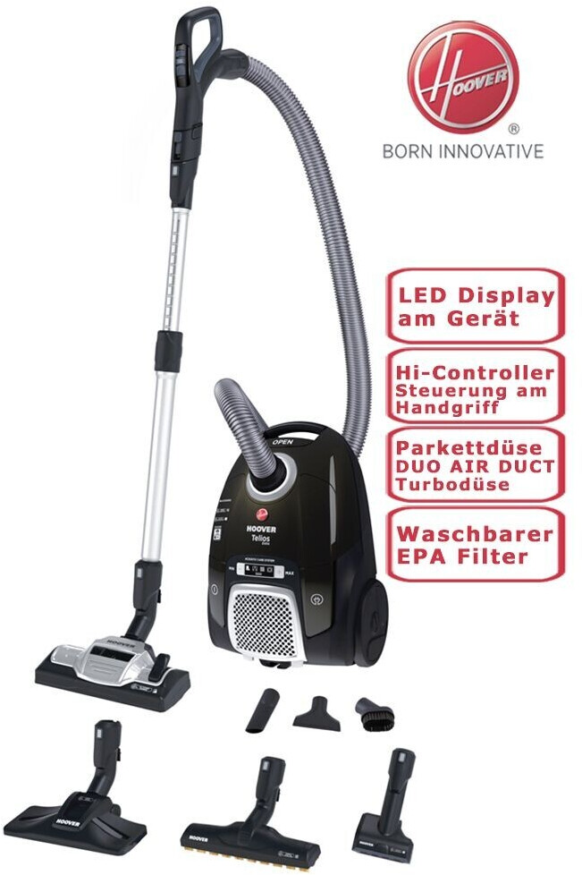10% Nachlass auf Hoover Bodenstaubsauger TELIOS ECO 300 Watt Silent Modus Turboaufsatz mit Beutel