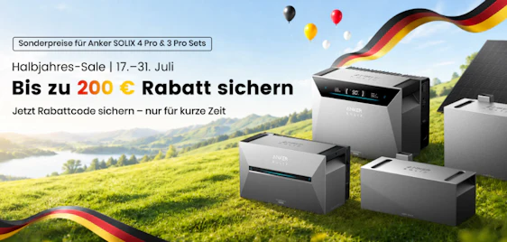 Sommer-Rabatt sichern! ☀️ Bis zu 200€ Rabatt auf Anker SOLIX Balkonkraftwerke bei solarmars.de 🔋