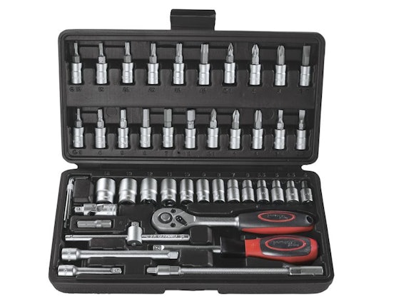 Powerfix Ratschen- und Bit-Set für 12€ - 46-teilig (bis 29.09 von 12 - 14 Uhr)