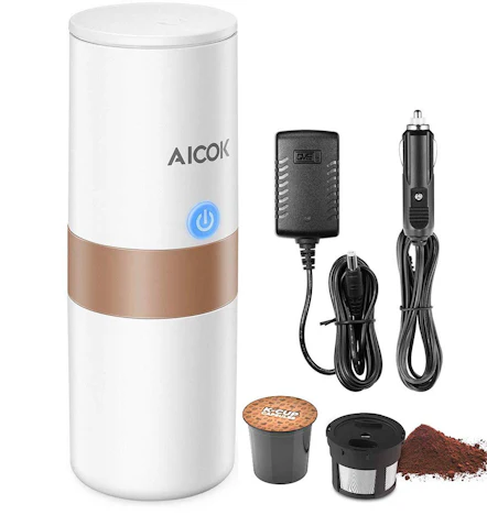 Tragbare Kaffeemaschine Beinhaltet einen Filter, Ladegerät und Autoladekabel