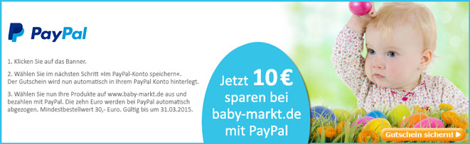 10€-Gutschein für Baby-Markt via PayPal - 30€ MBW 