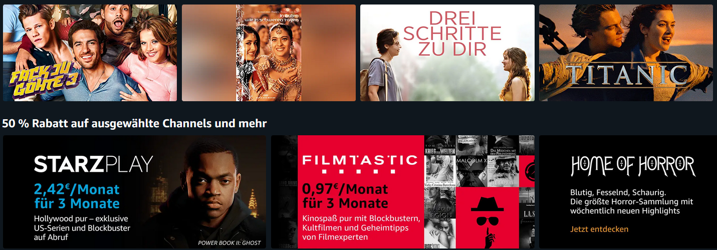 Amazon Channels 14 Tage mit Amazon-Prime kostenlos testen - PayTV Plattform mit Live-Fernsehen