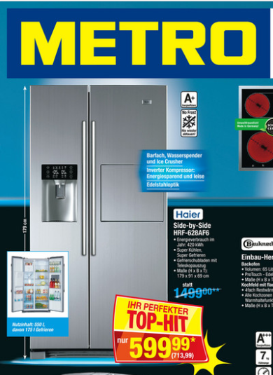 Haier HRF-628AF6 SBS Kühlschrank für 714€