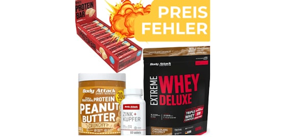 Preisfehler 🚨😳 Alles für 1€ bei Body Attack über Amazon ✔️ Protein, Creatin, Whey, Drops , Fitnessprodukte uvm.