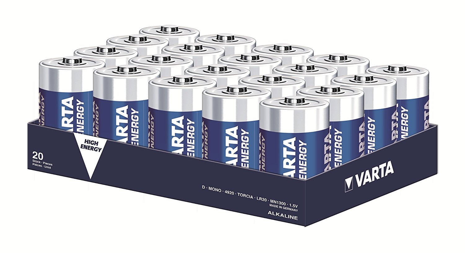 20er Pack Varta High Energy Mono D Batterien für 4,99 EUR inkl. Versand