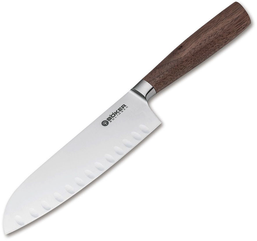 Böker Santoku Santokumesser mit Kullen 28,5 cm Walnussholz mit 16% Rabatt