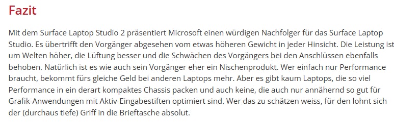 Surface Laptop Studio 2 Test