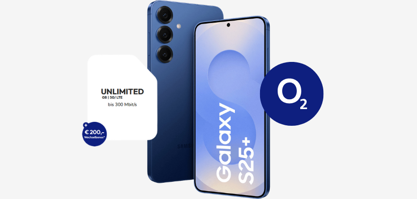 Brandneu! 🔥 Samsung Galaxy S25+ im o2 Mobile Unlimited on Demand für 44€ im Monat - Allnet-Flat mit unbegrenzt 5G/LTE
