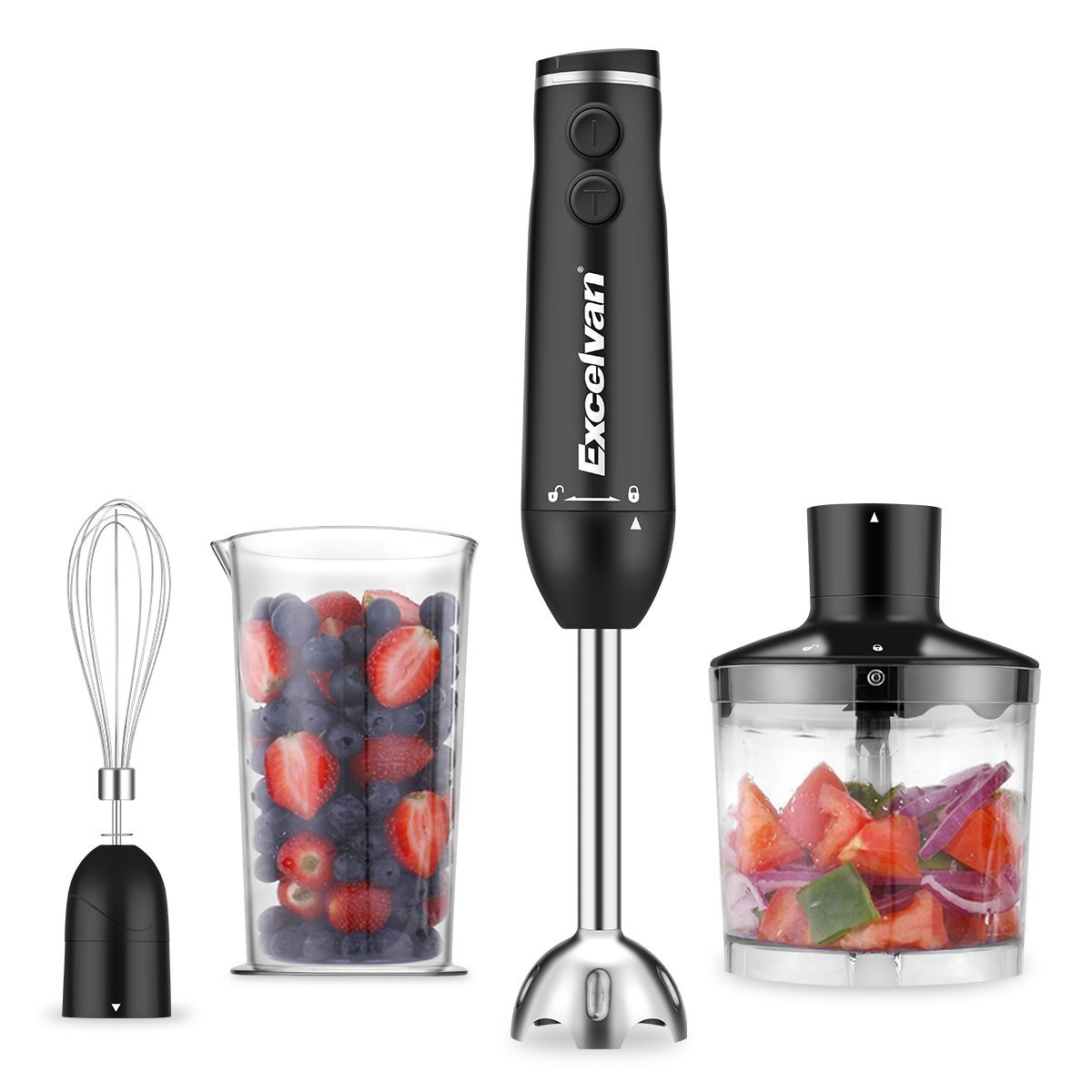 Amazon.de: Stabmixer Set mit 500W - Mixer, Schneebesen, Häcksler