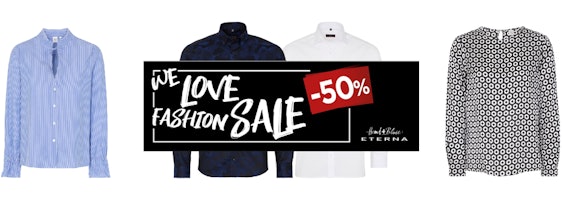 Aktion verlängert! 20% Extra-Rabatt auf reduzierte Hemden & Blusen bei Eterna