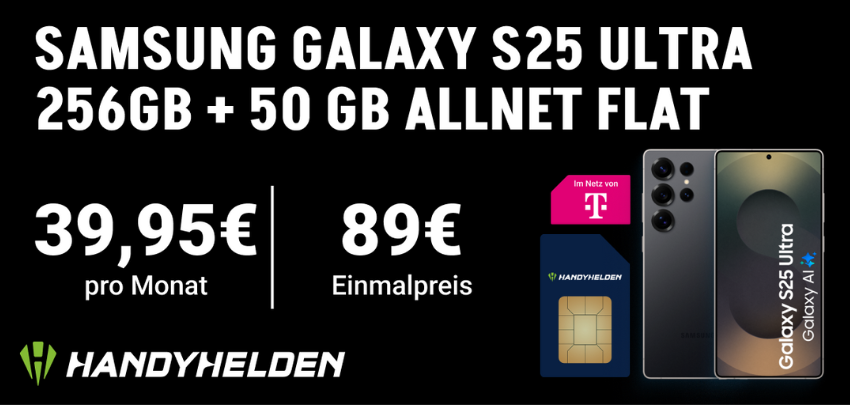150€ Wechselbonus 💫 Samsung Galaxy S25 Ultra &amp; 50GB Telekom-Tarif für effektiv 4€/Monat