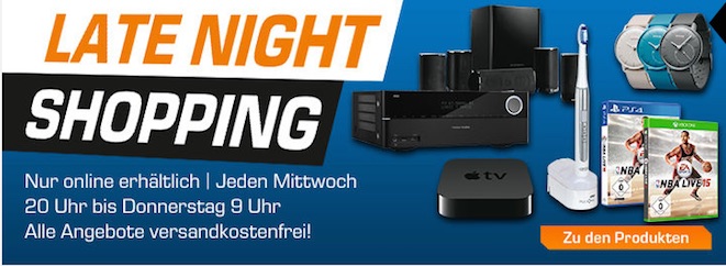 Saturn Late Night Shopping in der Übersicht – z.B. Harman Kardon 5.1-Soundsystem für 599€, Apple TV und NBA Live 2015
