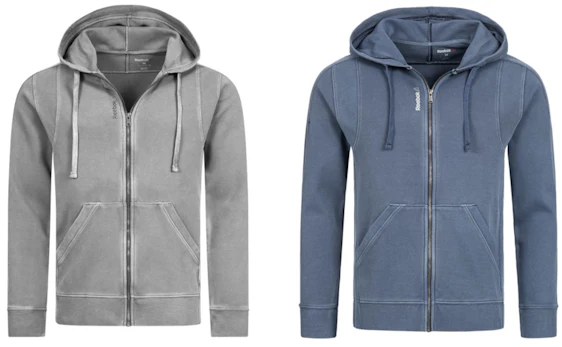 Reebok El Pigment für 30€ - Sweatjacke in zwei verschiedenen Farben, Größe XS bis L