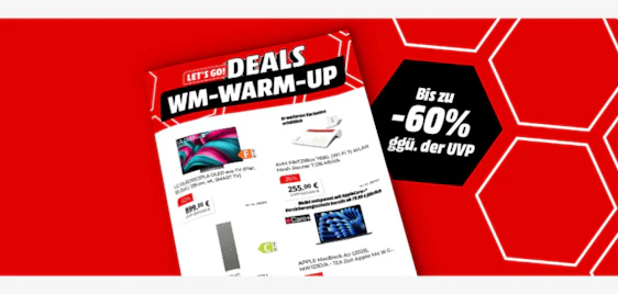 Let's Go Deals WM Warm-Up bei Media Markt Saturn ⚽🤑 z.B. MacBook Air 13,6 Zoll nur 799€