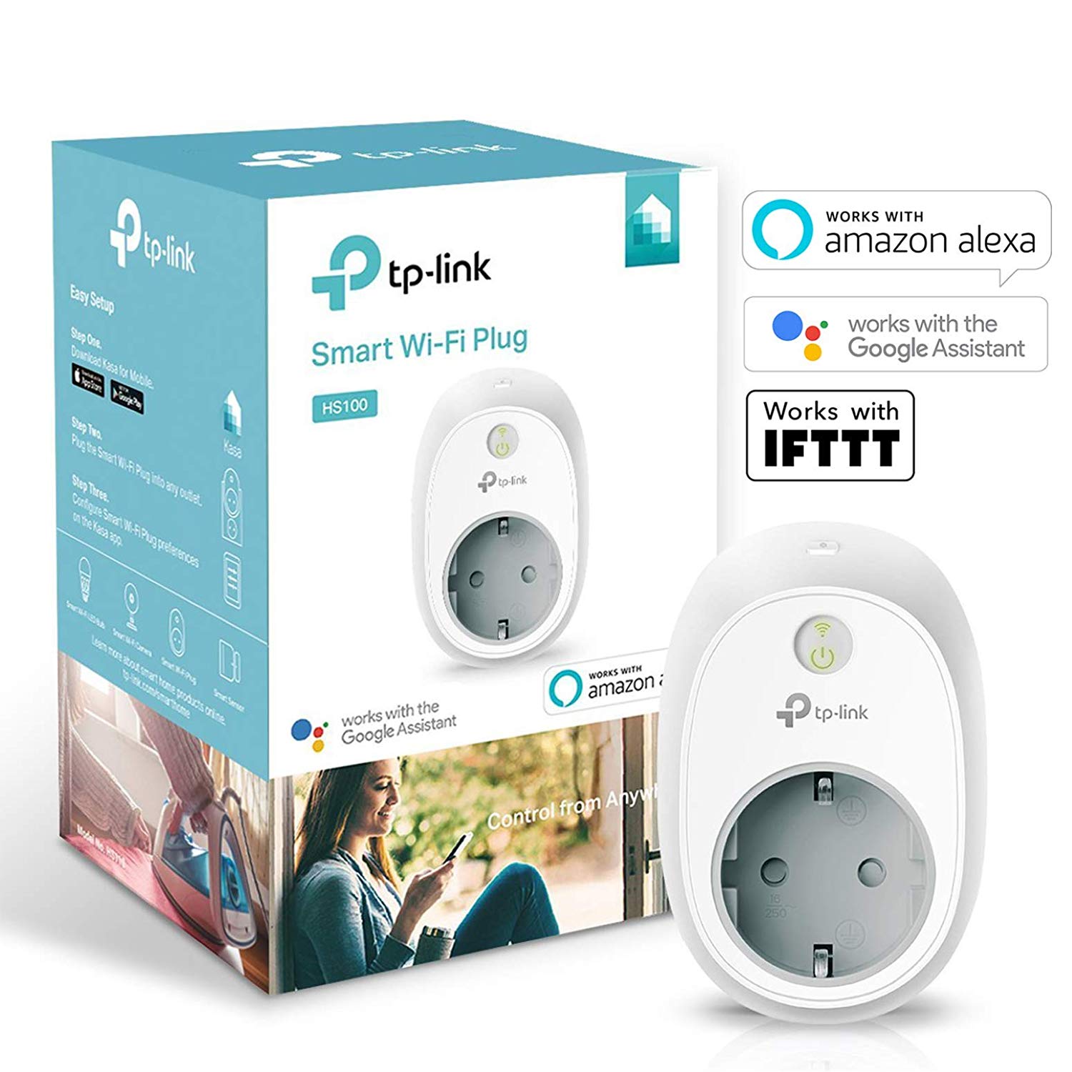 TP-Link HS100 Kasa Smart WLAN Steckdose, funktionieren mit Amazon Alexa (Echo und Echo Dot, Google Home &amp; IFTTT) für 16,99€ (Amazon Prime)
