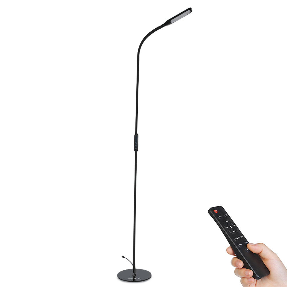 NACATIN U19A 9W LED schwarze Stehleuchte dimmbar mit Fernbedienung und Touch-Schalter
