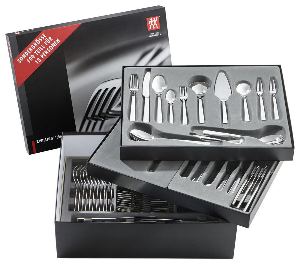 Zwilling Besteckset für 104€ – 100tlg., für 18 Personen, spülmaschinengeeignet