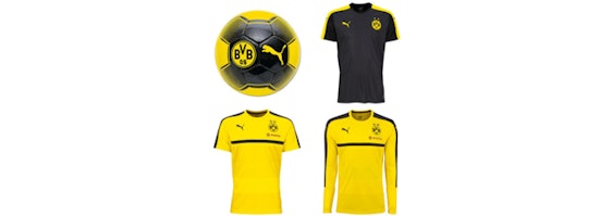 BVB-Fanartikel von Puma für jeweils 15€ - Trainingsshirt, Stadionshirt, Ball